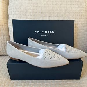Cole Haan suede pointy toe flats.